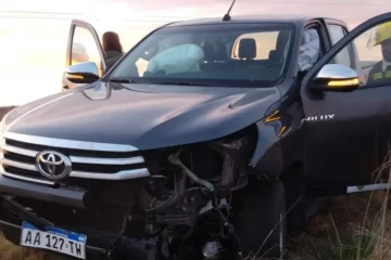 Dos macachinenses chocaron contra un ternero en ruta 1