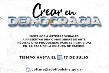 Convocan a artistas alsinenses para la muestra «40 obras por los 40 años de democracia»