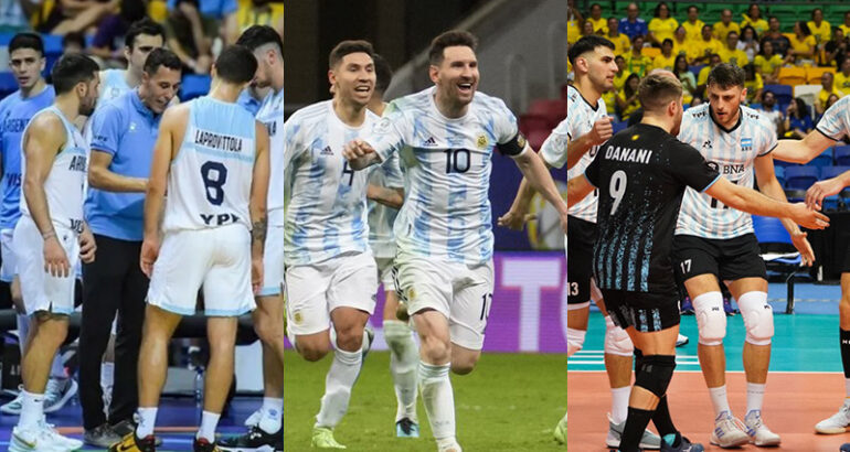 Histórico momento del Deporte: Argentina es vigente campeón de América en fútbol, básquet y vóley por primera vez Histórico momento del Deporte: Argentina es vigente campeón de América en fútbol, básquet y vóley por primera vez