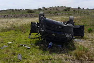 Cuatro jóvenes heridos en un vuelco sobre la Ruta 35
