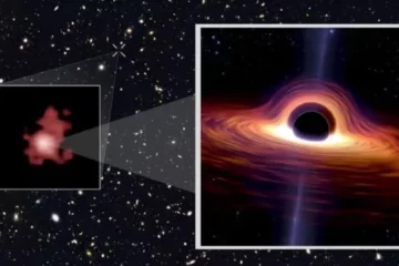 El Telescopio James Webb fotografió al agujero negro más antiguo jamás visto en plena deglución