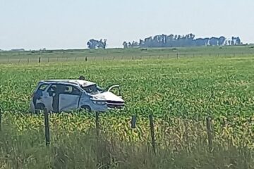 Vuelco en Ruta 1, cerca de Macachín