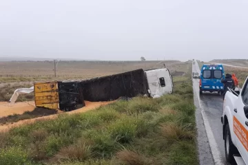 Un camión que trasladaba cereal volcó en ruta 33