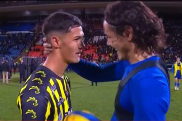 «Debuté hoy»: El gesto de Cavani con un juvenil que debutó en Almirante Brown