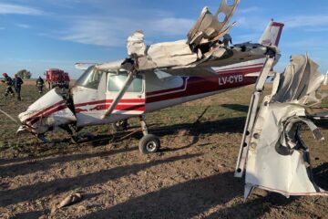 Una avioneta aterrizó de emergencia en un campo de Argerich Una avioneta aterrizó de emergencia en un campo de Argerich