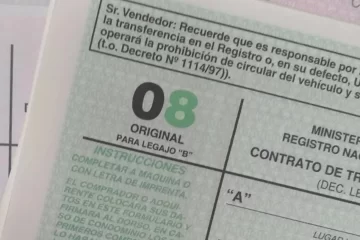 Cambia el formulario 08: se podrá anotar vehículos en cualquier registro automotor del país