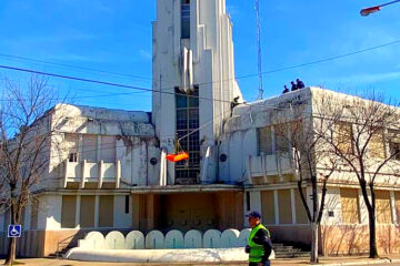 Presentación de la Brigada de Rescate y simulacro en el Palacio Municipal de Carhué