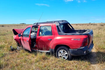 Vuelco en la Ruta Nacional 35: un hombre resultó con heridas leves