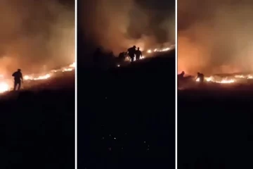Incendio en la zona serrana avanza por fuertes vientos