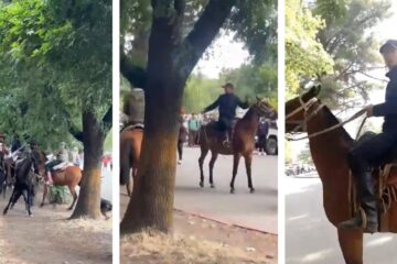 Enfrentamiento a rebencazos en El Bolsón: paisanos a caballo atacaron a amigos de los detenidos por los incendios