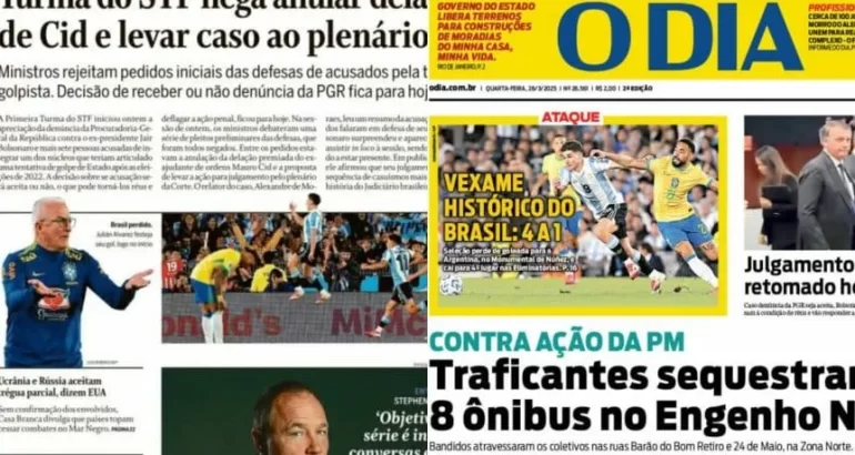 “Vergüenza” y “paliza”: los diarios de Brasil, lapidarios tras la goleada de Argentina “Vergüenza” y “paliza”: los diarios de Brasil, lapidarios tras la goleada de Argentina
