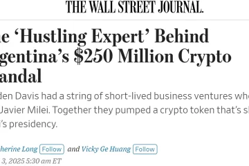 Crece el escándalo por el Criptogate: The Wall Street Journal deslizó que Milei y Davis pumpearon $LIBRA