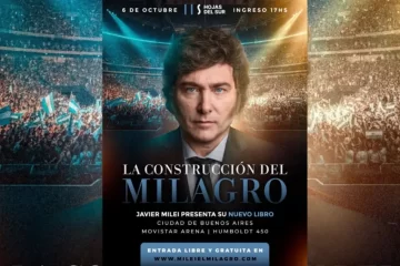 Milei presentará su nuevo libro, “La construcción del milagro”, en el Movistar Arena