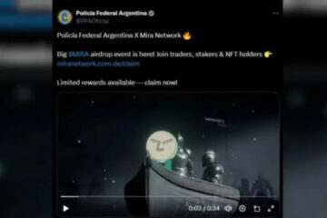 Hackearon las redes oficiales de la Policía Federal Argentina para promocionar una criptomoneda Hackearon las redes oficiales de la Policía Federal Argentina para promocionar una criptomoneda