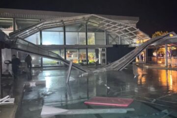 El temporal de viento y lluvia causó importantes daños en Benito Juárez