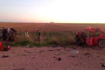 Dos muertos en un trágico choque frontal sobre la Ruta Provincial 18