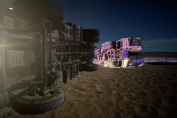 Volcó camión cerealero en Ruta 33