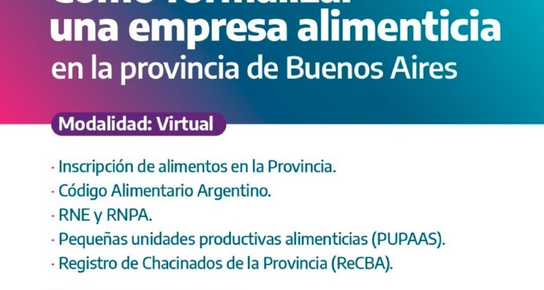 Capacitación virtual para el sector alimenticio en Adolfo Alsina Capacitación virtual para el sector alimenticio en Adolfo Alsina