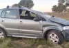 Intentó esquivar un pozo y volcó en la ruta 1 Intentó esquivar un pozo y volcó en la ruta 1