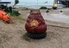 Trago amargo en Mar del Tuyú: se robaron la bombilla del famoso mate gigante Trago amargo en Mar del Tuyú: se robaron la bombilla del famoso mate gigante