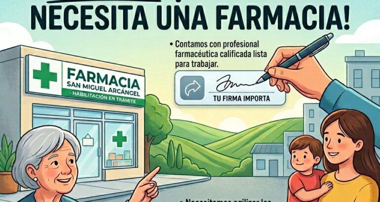San Miguel Arcángel busca recuperar su farmacia: impulsan un petitorio al ministro de Salud bonaerense San Miguel Arcángel busca recuperar su farmacia: impulsan un petitorio al ministro de Salud bonaerense
