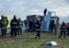 Accidente en la Ruta 33: volcó un camión cerca del autódromo de Pigüé Accidente en la Ruta 33: volcó un camión cerca del autódromo de Pigüé