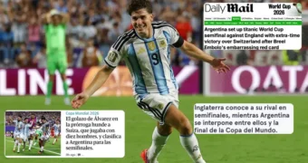 De «semifinal titánica» a «no es una gran Selección»: La prensa inglesa reaccionó a la clasificación argentina y ya palpita la semifinal del Mundial De «semifinal titánica» a «no es una gran Selección»: La prensa inglesa reaccionó a la clasificación argentina y ya palpita la semifinal del Mundial