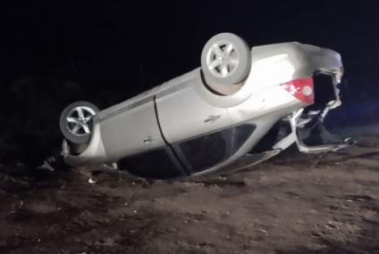 Vuelco durante la madrugada en el camino real entre San Miguel Arcángel y Colonia Lapin Vuelco durante la madrugada en el camino real entre San Miguel Arcángel y Colonia Lapin