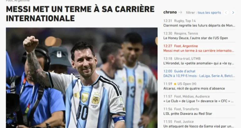 La prensa deportiva mundial se hizo eco del retiro de Messi de la Selección Argentina La prensa deportiva mundial se hizo eco del retiro de Messi de la Selección Argentina