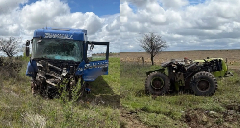 Un hombre murió tras un choque entre un camión y un tractor en la Ruta 18, cerca de Doblas Un hombre murió tras un choque entre un camión y un tractor en la Ruta 18, cerca de Doblas