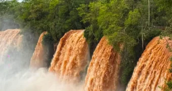 Cataratas: activan el protocolo de seguridad debido a la crecida extraordinaria del río Iguazú Cataratas: activan el protocolo de seguridad debido a la crecida extraordinaria del río Iguazú